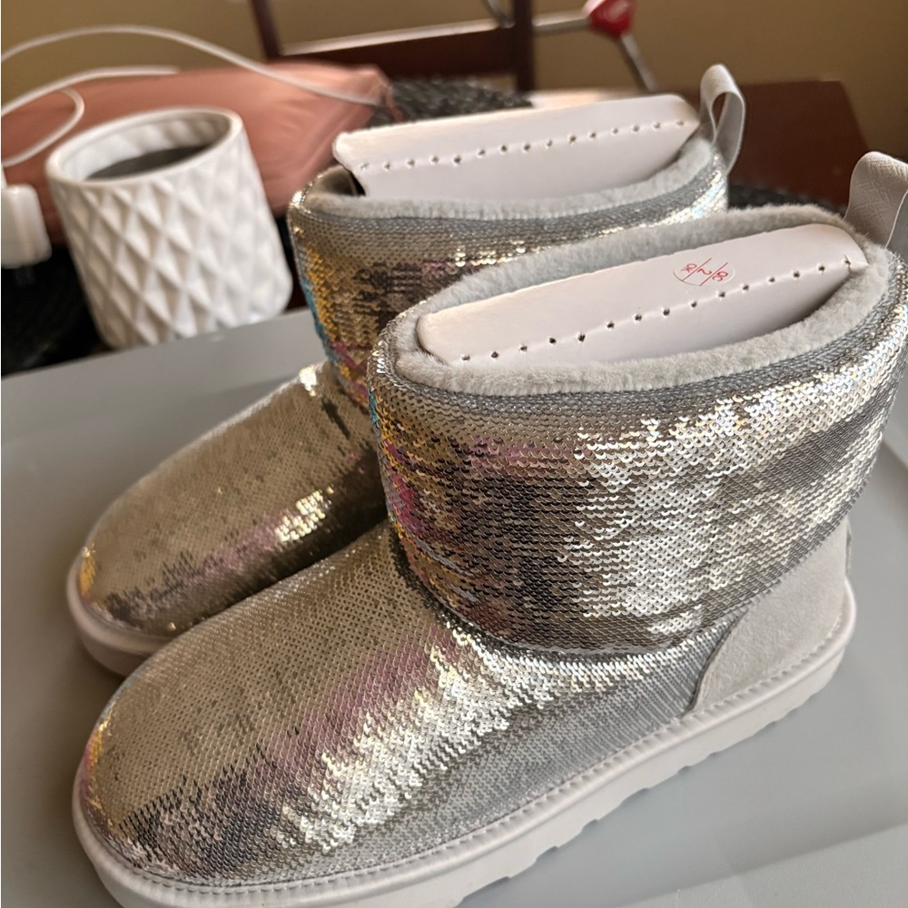 UGG Silver Sequin Winter Boots